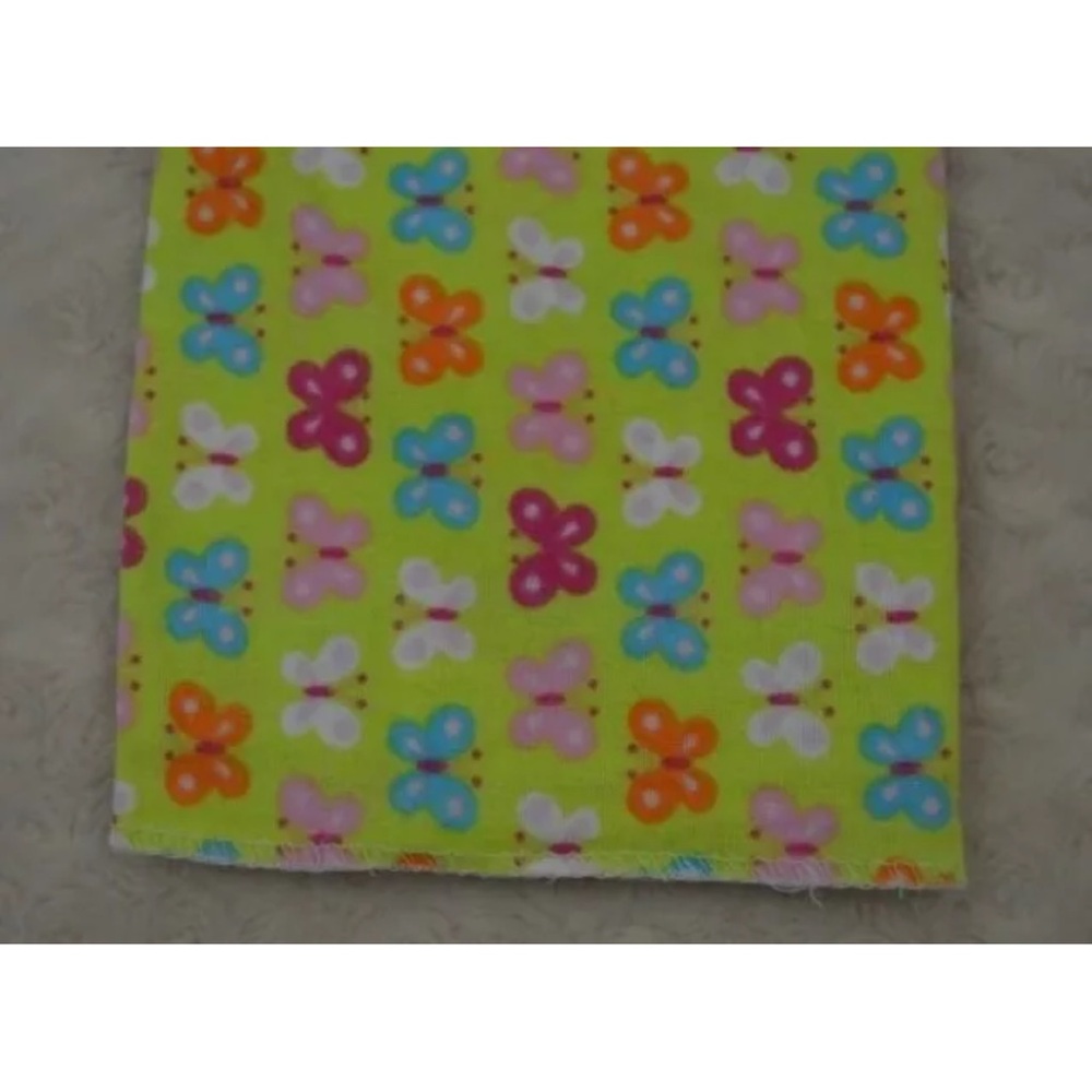 Cudlie Butterfly Baby Blanket Flannel Receiving Green Pink Blue Orange White